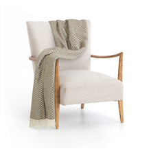 Ladda upp bild till gallerivisning, Læsø Garnspinderi Ullpläd - 140x240cm / brun diagonal Læsø Garnspinderi