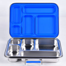 Ladda upp bild till gallerivisning, Suztain Lunchlåda i Rostfritt Stål – 5 Fack / Blå Suztain