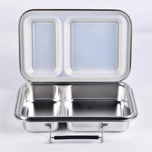 Ladda upp bild till gallerivisning, Suztain Lunchlåda i Rostfritt Stål – 2 Fack / Vit Suztain