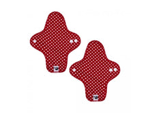 Ladda upp bild till gallerivisning, Terra Gaia Tygbindor / trosskydd Medium Flow - Röd/prickar, 2pk Terra Gaia