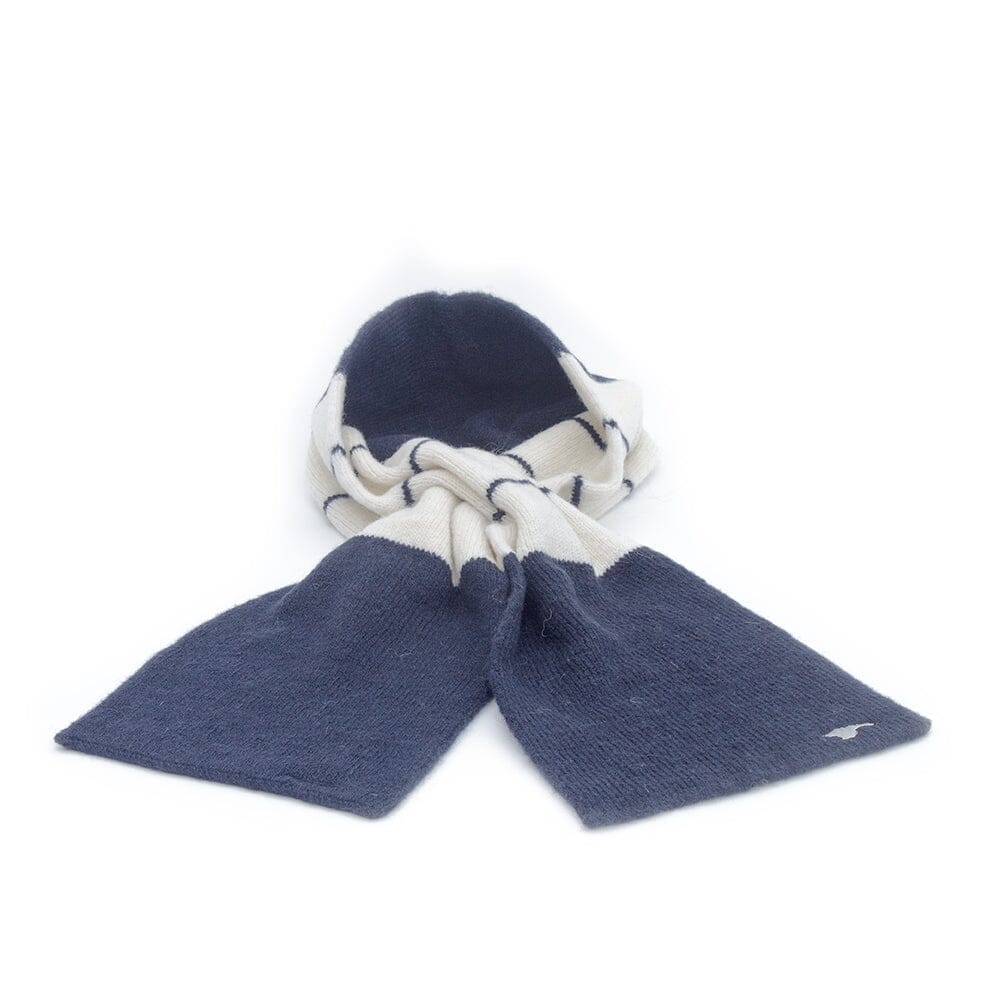 Læsø Garnspinderi Ullhalsduk - Patchwork blå/vit Apparel & Accessories Læsø Garnspinderi