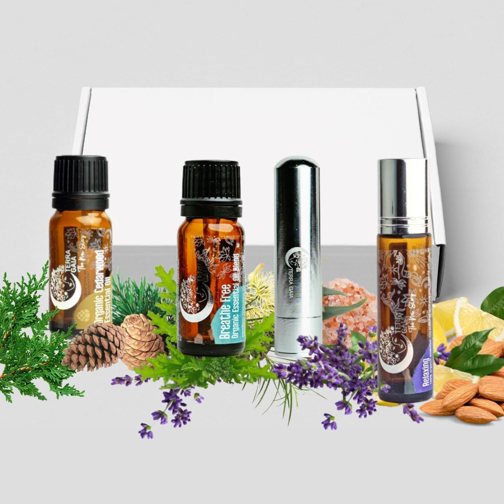 Terra Gaia julerbjudande 2 : inhalator + 3 x 10 ml ekologisk eterisk olja Terra Gaia