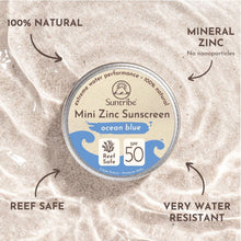 Ladda upp bild till gallerivisning, Suntribe Face & Sport Mini Zinc Sunscreen - SPF50 - Ocean Blue, 15g Suntribe