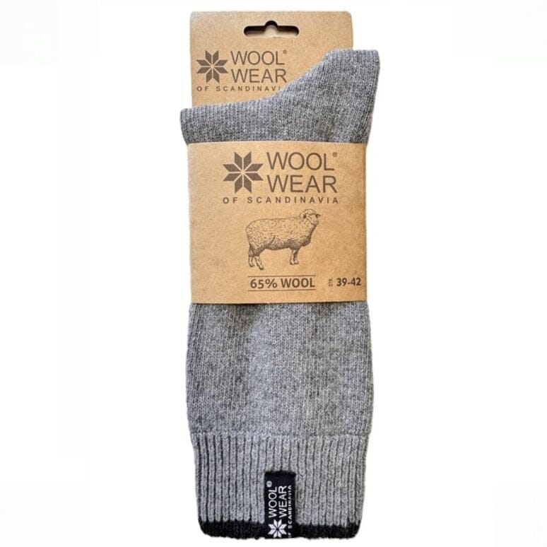 Ullsockar - No. 52 ljusgrå av 65% kamgarnsull Charm