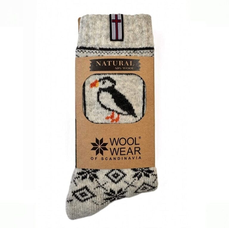 Ullsockar - Nr 107 Puffin i 80% ull Charm