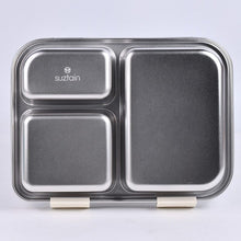 Ladda upp bild till gallerivisning, Suztain Lunchlåda i Rostfritt Stål – 3 Fack / Krämbeige Suztain