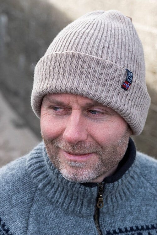 Norwool 100% Ull Stickad Mössa - Unisex / Beige Apparel & Accessories Charm