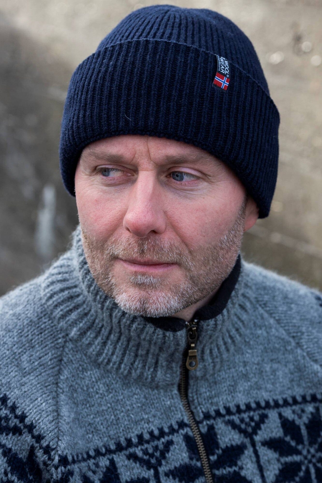 Norwool 100% Ull Stickad Mössa - Unisex / Marinblå Apparel & Accessories Charm