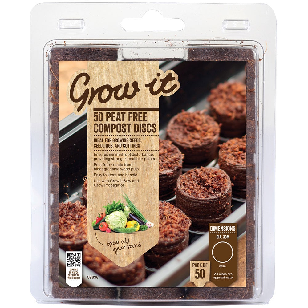 Grow It - Odlingsplugg av kokoskompost - Dyrkningsbriketter - 50 st Gardman