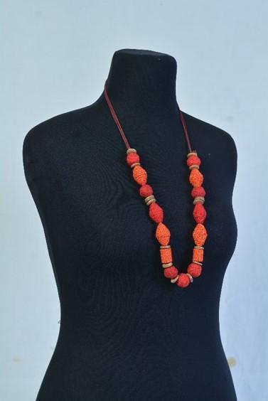 Selyn Fairtrade Fashion - DESERT Halsband röd och orange Selyn