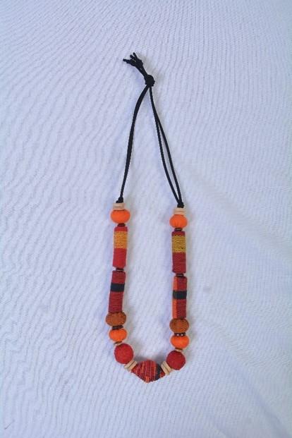 Selyn Fairtrade Fashion - SUNSET Halsband Orange och röd Selyn
