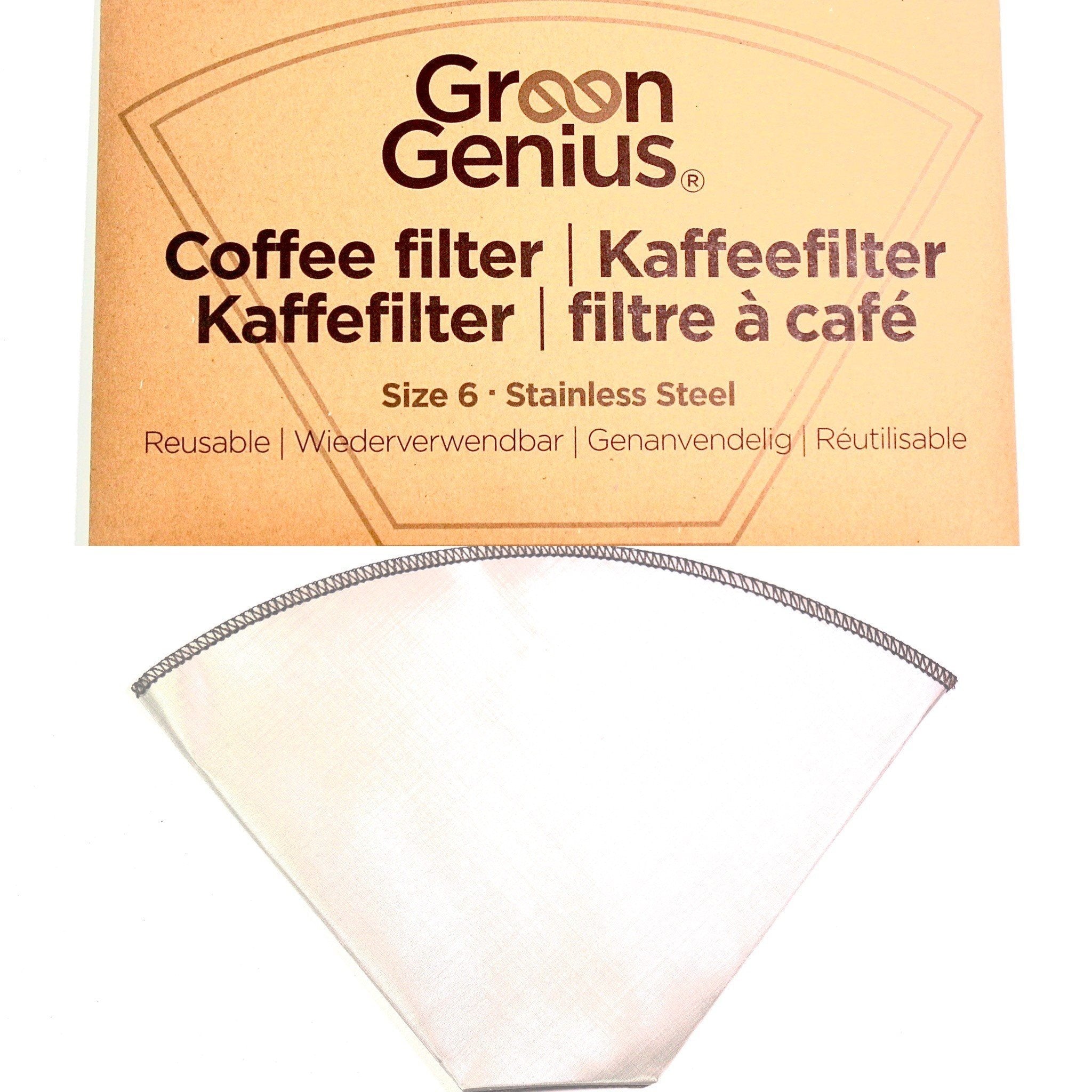 GreenGenius - Kaffefilter i rostfritt stål - Strl 6 GreenGenius