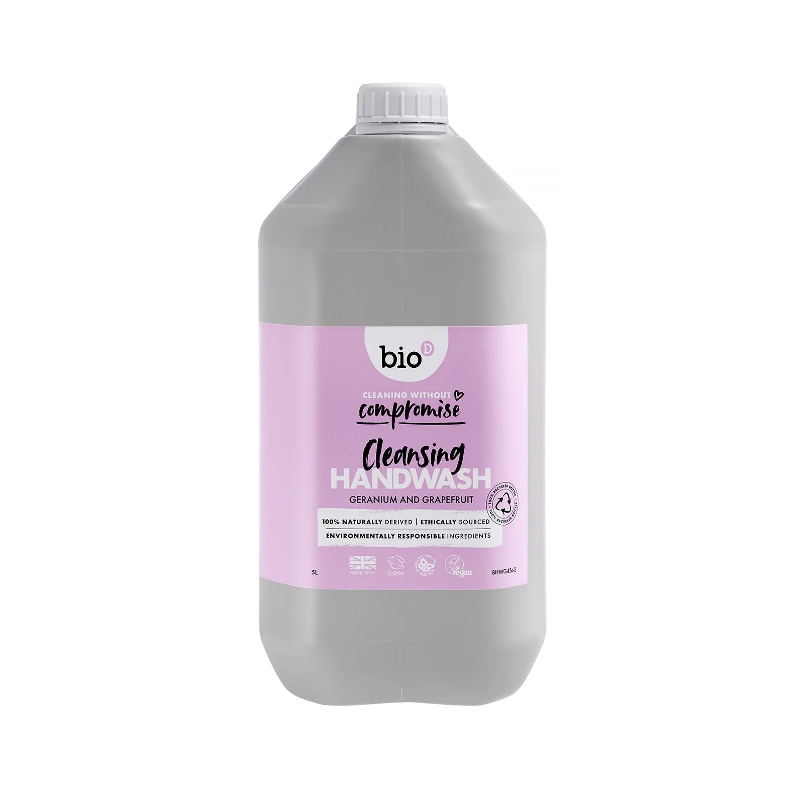 Bio-D Hand Wash - Flytande Handtvål - Geranium & Grapefrukt - 5 L Bio-D