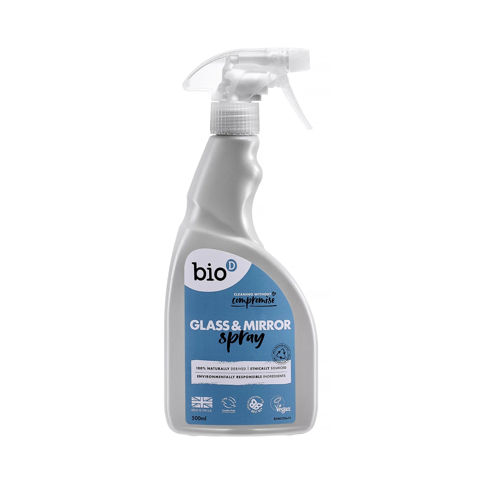 BIO-D Glass & Mirror - Miljövänlig Glas- & Spegelrengörings Spray - 500ml Bio-D