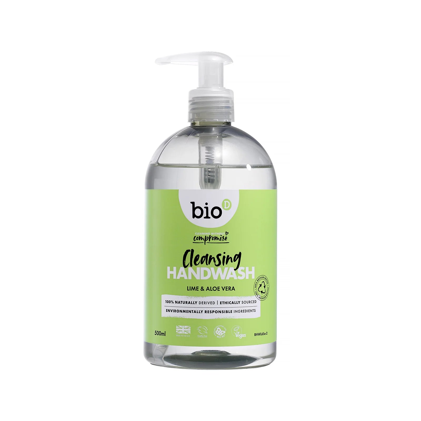 Bio-D Hand Wash - Flytande Handtvål - Lime & Aloe Vera - 500ml Bio-D