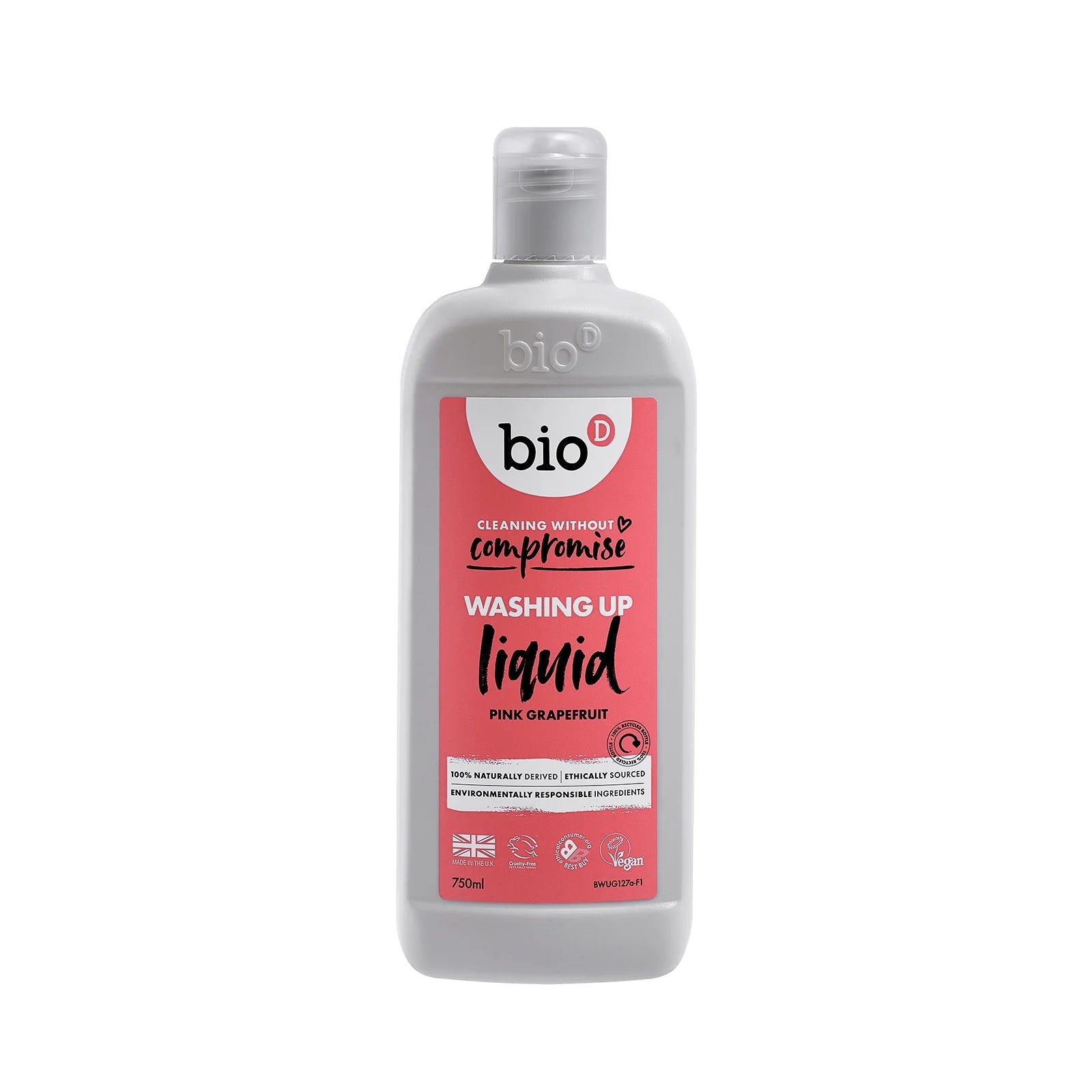 BIO-D Washing-Up Liquid - Miljövänligt Diskmedel - Grapefrukt - 750ml Bio-D