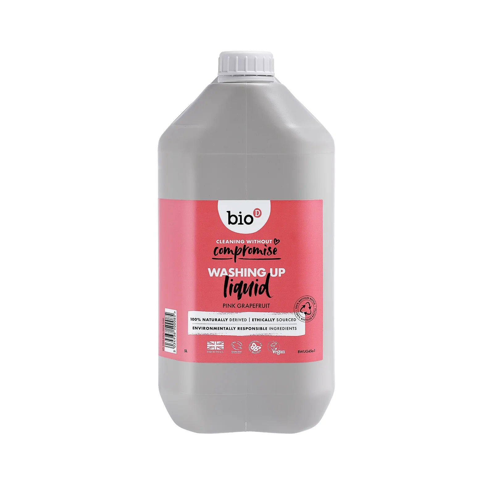 BIO-D Washing-Up Liquid - Miljövänligt Diskmedel - Grapefrukt - 5 L Bio-D