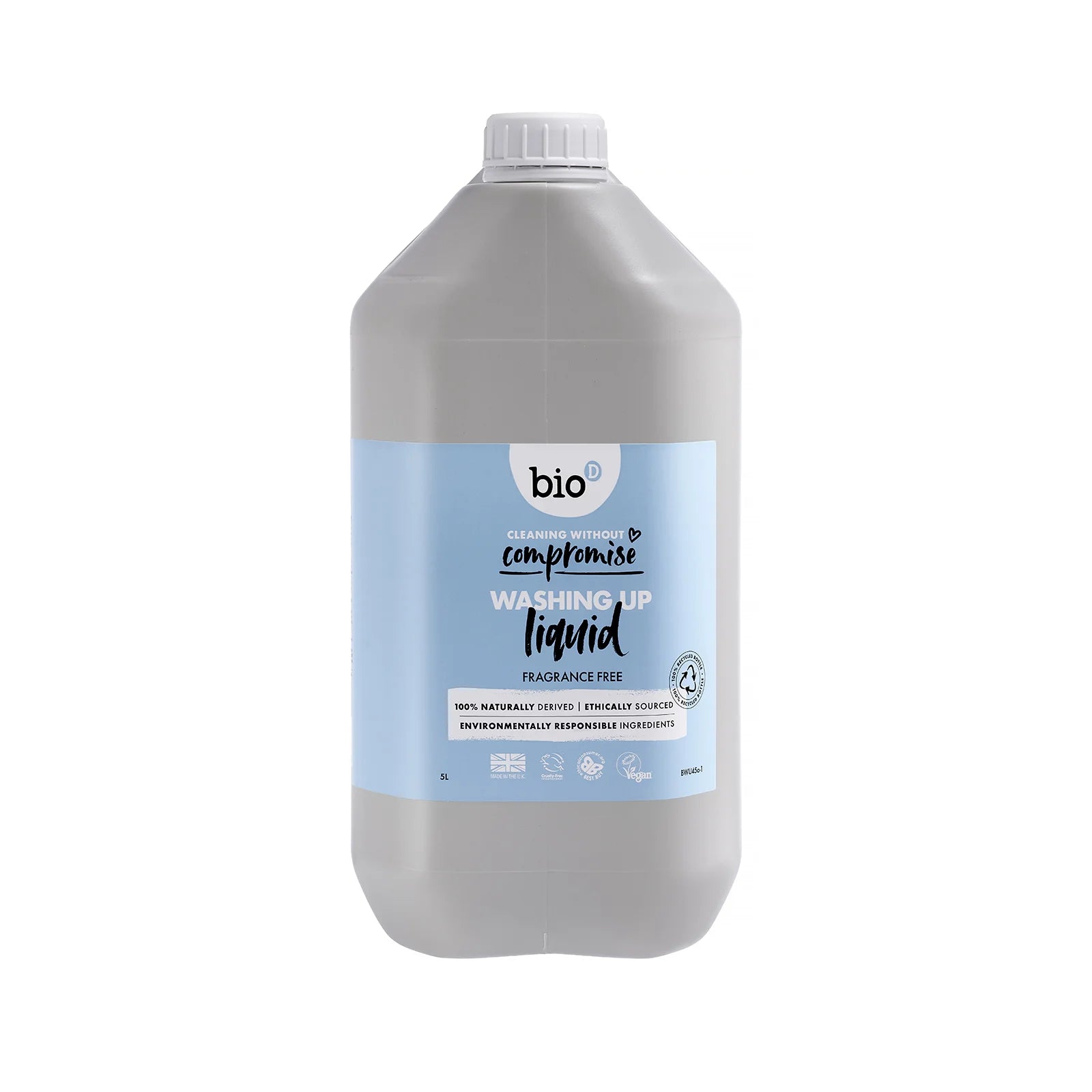 BIO-D Washing-Up Liquid - Miljövänligt Diskmedel - Utan Doft - 5 L Bio-D