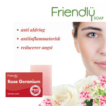 Ladda upp bild till gallerivisning, Friendly - Rose & Geranium sæbebar - 95 gram Friendly Soap