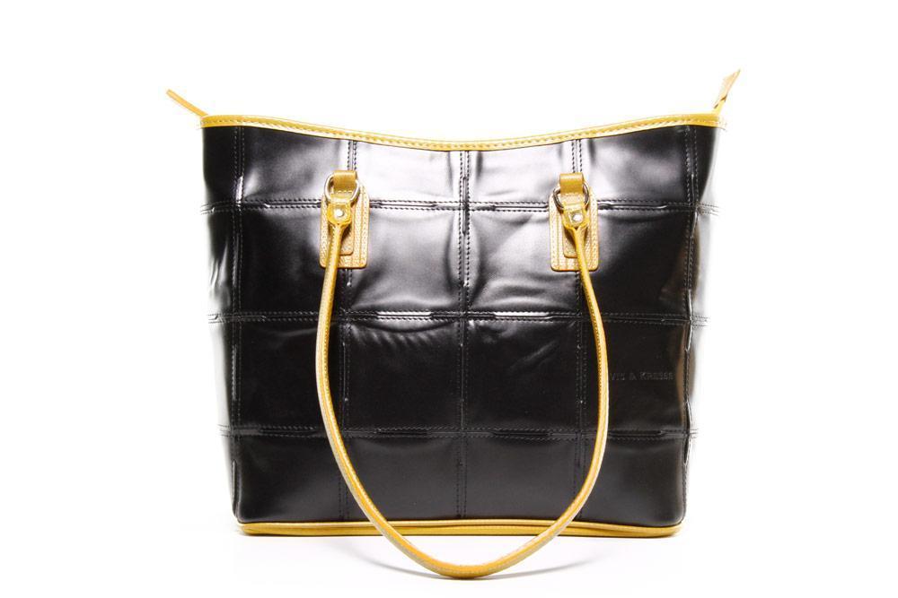 Elvis & Kresse - Fire and hide square tote flat black Elvis & Kresse 