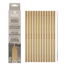 Ladda upp bild till gallerivisning, Suztain - Bambu sugrör - 5mm - set 12 + borste Suztain