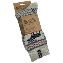 Ladda upp bild till gallerivisning, Wool Wear ullsockor 80% - ren ny ull - älgmotiv - 1par Apparel & Accessories Charm