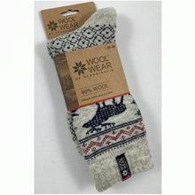 Ladda upp bild till gallerivisning, Wool Wear ullsockor 80% - ren ny ull - älgmotiv - 1par Apparel & Accessories Charm