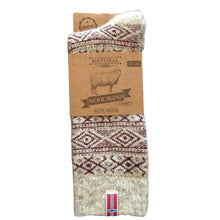 Ladda upp bild till gallerivisning, Wool Wear ullsockor 80% - Norska flagga / bordeaux design - 1par Apparel & Accessories Charm