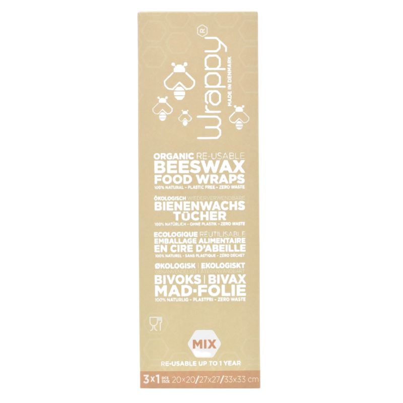 Wrappy återanvändbart alternativ till plastfilm/folie Mix Pack 3 ark Wrappy