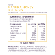 Ladda upp bild till gallerivisning, NUI 90% Manuka honung sugtabletter MGO 500+ - svarta vinbär, 16 st NUI