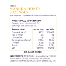 Ladda upp bild till gallerivisning, NUI 90% Manuka honung sugtabletter MGO 500+ - PROPOLIS, 16 st NUI