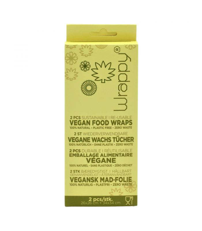 Wrappy - Vegan återvinningsbar livsmedelsförpackning - 2 st Wrappy