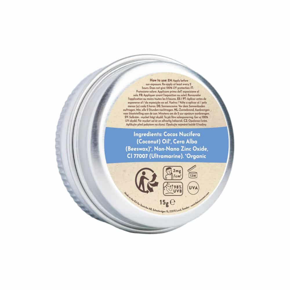 Suntribe Face & Sport Mini Zinc Sunscreen - SPF50 - Ocean Blue, 15g Suntribe 