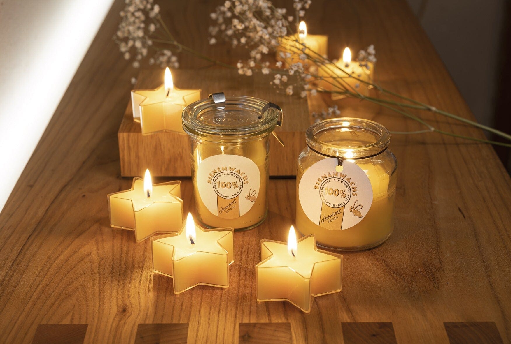 Steinhart bivax - varmeljus, stjarnform - 4 stk Steinhart 