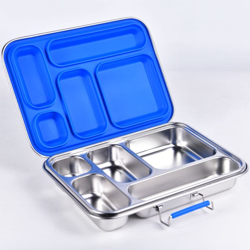 Suztain Lunchlåda i Rostfritt Stål – 5 Fack / Blå Suztain 