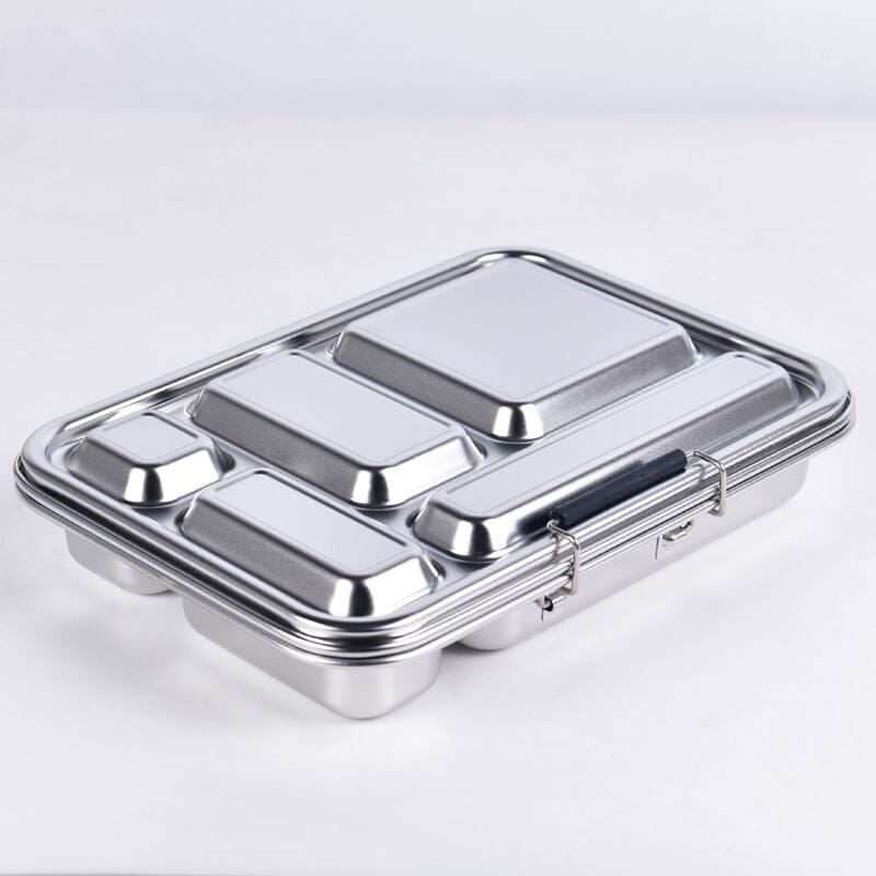 Suztain Lunchlåda i Rostfritt Stål – 5 Fack / Vit Suztain 