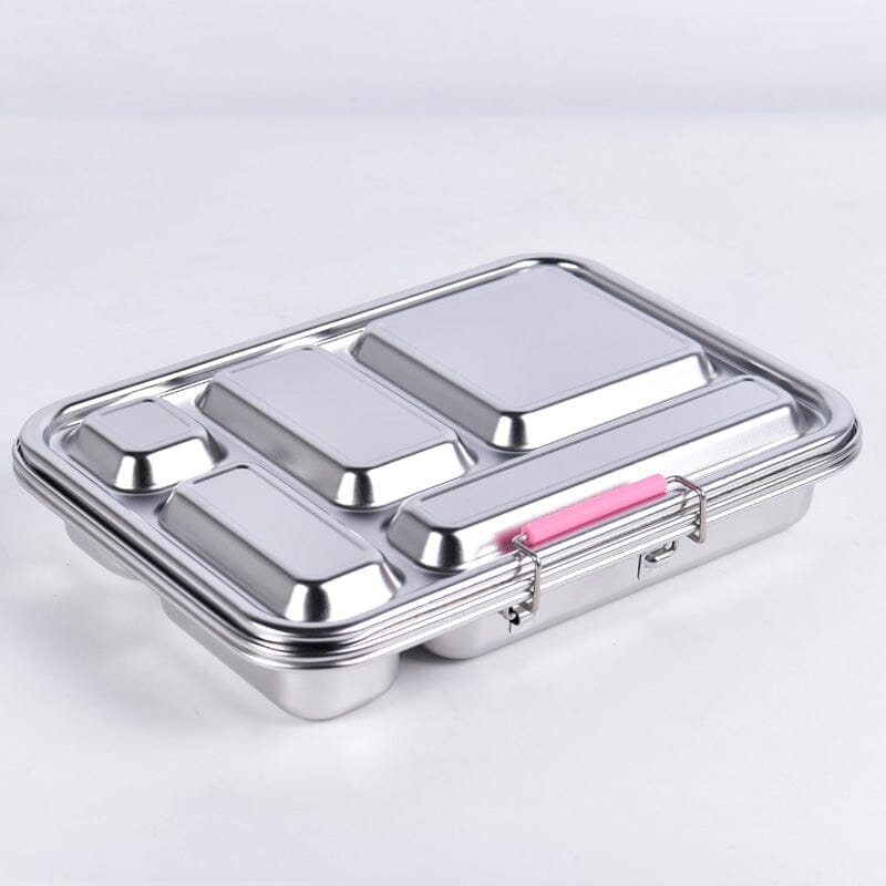 Suztain Lunchlåda i Rostfritt Stål – 5 Fack / Rosa Suztain 