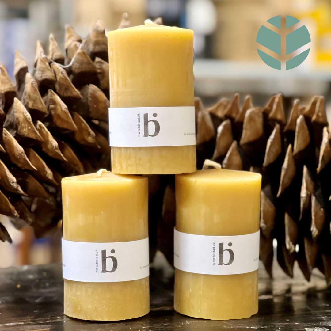 Bistad - Danskt bivax blockljus - ø7,5cm / 170g - 1 stk Bistad 