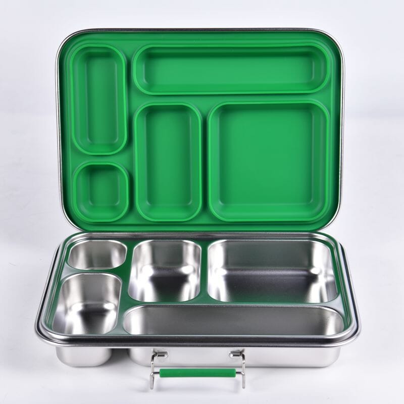 Suztain Lunchlåda i Rostfritt Stål – 5 Fack / Grön Suztain 