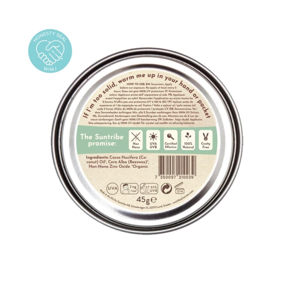 Suntribe - Face & Sport Zinc Sunscreen - SPF30 - Mud Tint, 45g Suntribe 