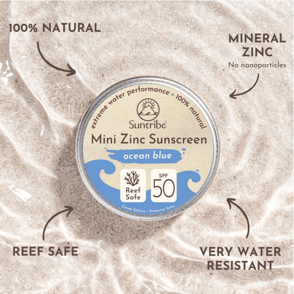 Suntribe Face & Sport Mini Zinc Sunscreen - SPF50 - Ocean Blue, 15g Suntribe 