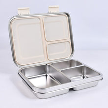Ladda upp bild till gallerivisning, Suztain Lunchlåda i Rostfritt Stål – 3 Fack / Krämbeige Suztain 
