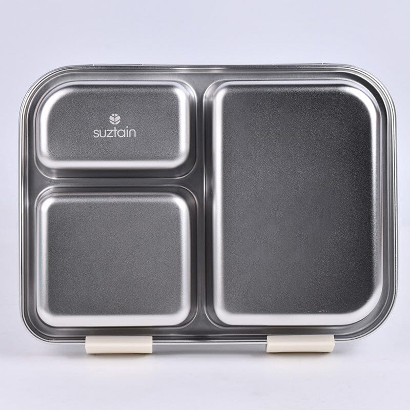 Suztain Lunchlåda i Rostfritt Stål – 3 Fack / Krämbeige Suztain 