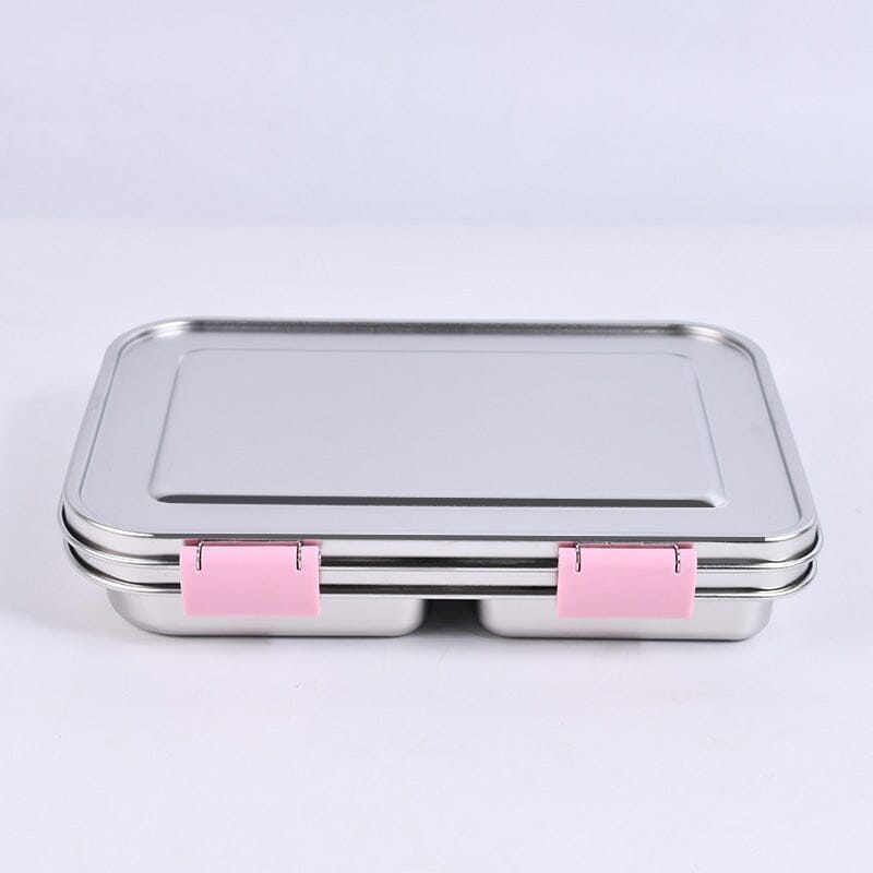 Suztain Lunchlåda i Rostfritt Stål – 3 Fack / Ljusrosa Suztain 