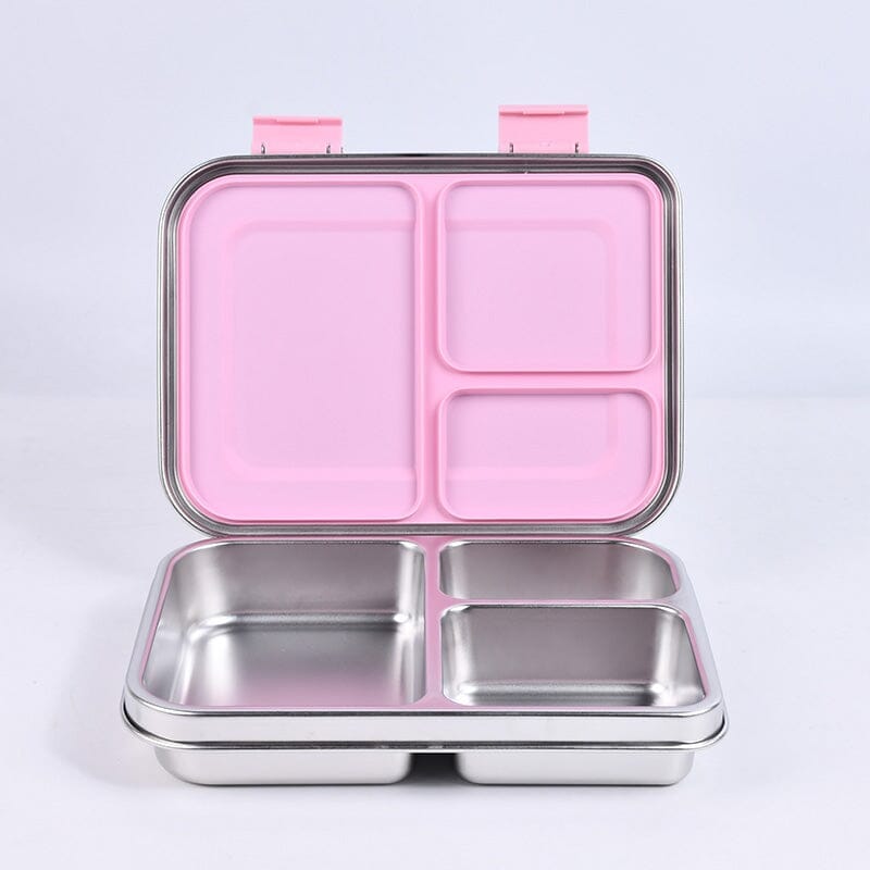 Suztain Lunchlåda i Rostfritt Stål – 3 Fack / Ljusrosa Suztain 