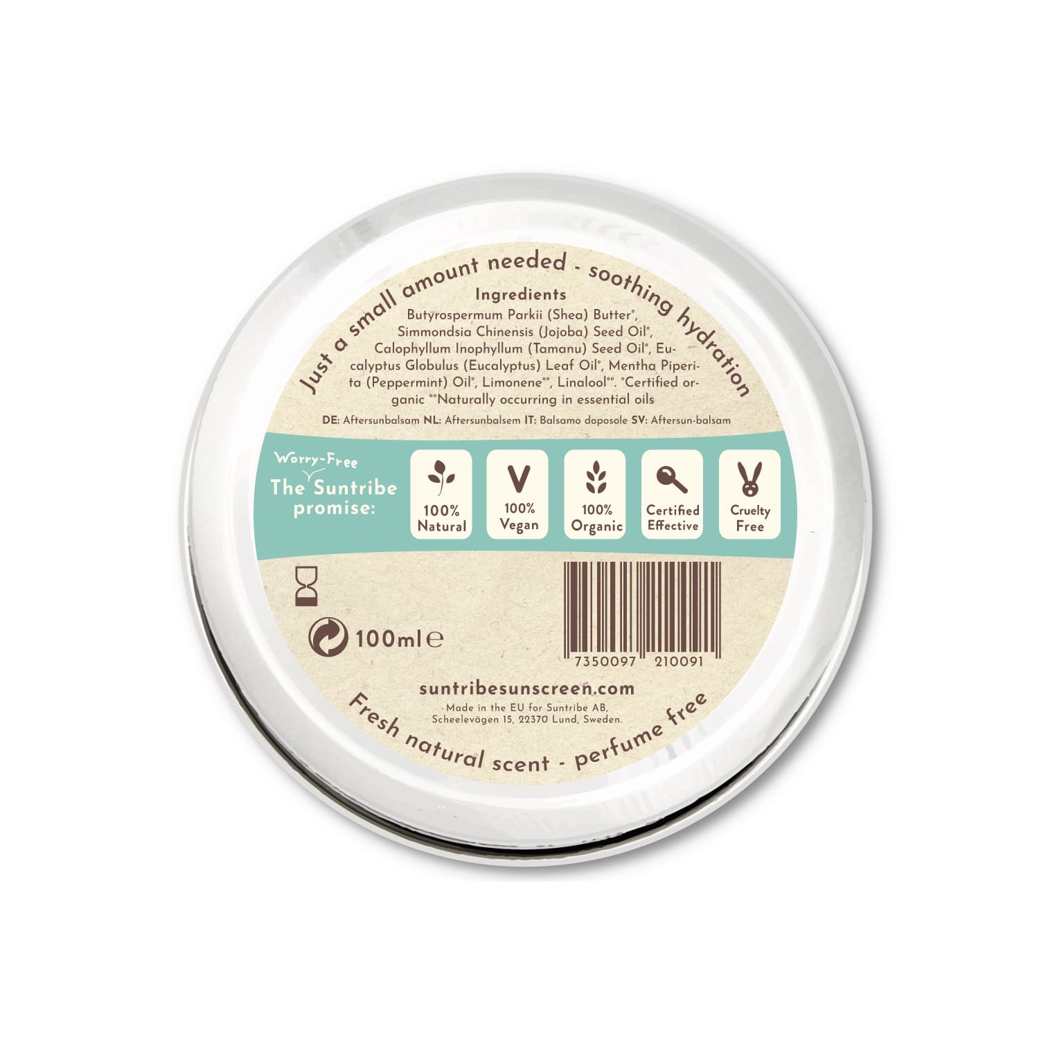 Suntribe - Organic After Sun Balm - Eucalyptus & Jojoba - 100ml Suntribe 