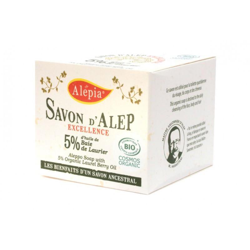 Alépia - Excellence Aleppo tvål - Ekologisk - 5% Lagerbärsolja - 190g Alépia 