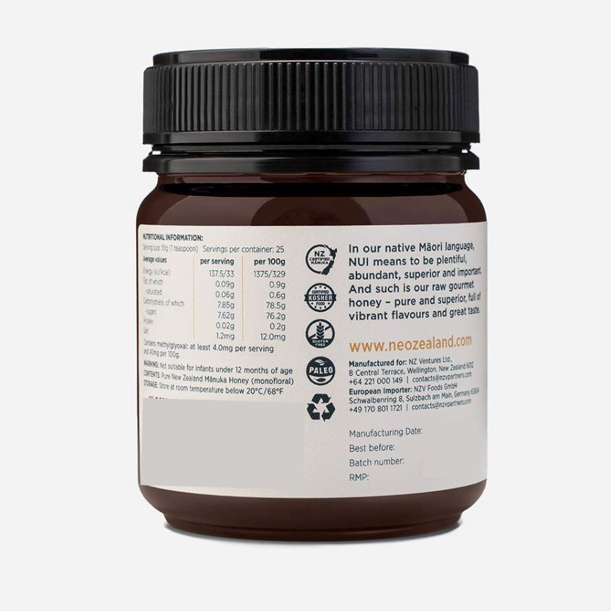 NUI Manuka honung - MGO 400+, 250g NUI 