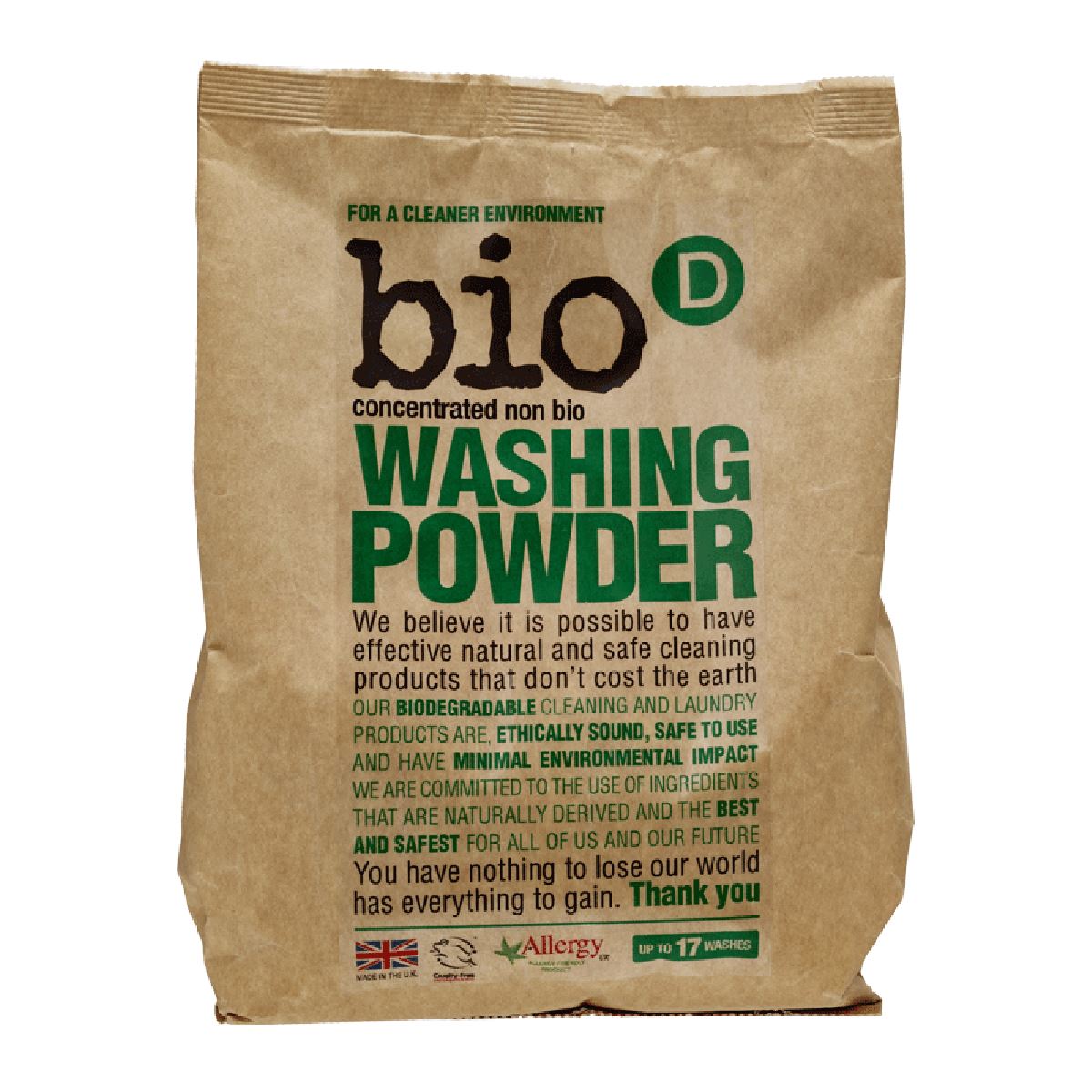 BIO-D - miljövänligt tvättmedel utan doft - 1 kg Bio-D 