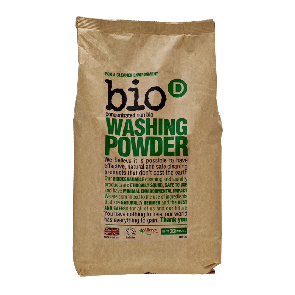 BIO-D miljövänligt tvättmedel utan doft - 2 kg. Bio-D 